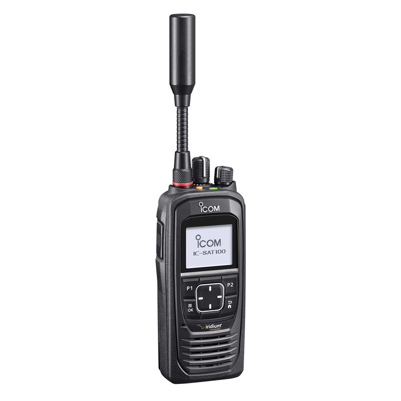 ICOM IC-SAT100 PTT handset, inc handset with battery, single charger with AC adapter and belt clip.